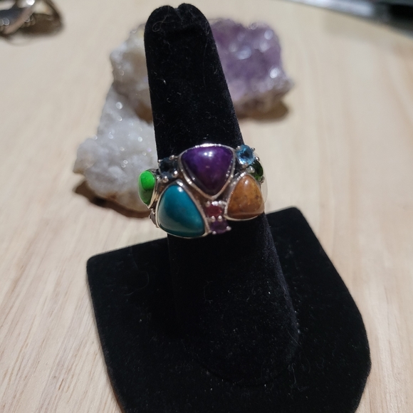 Turquoise|Jasper|Gemstone Sterling Ring - Picture 7 of 7